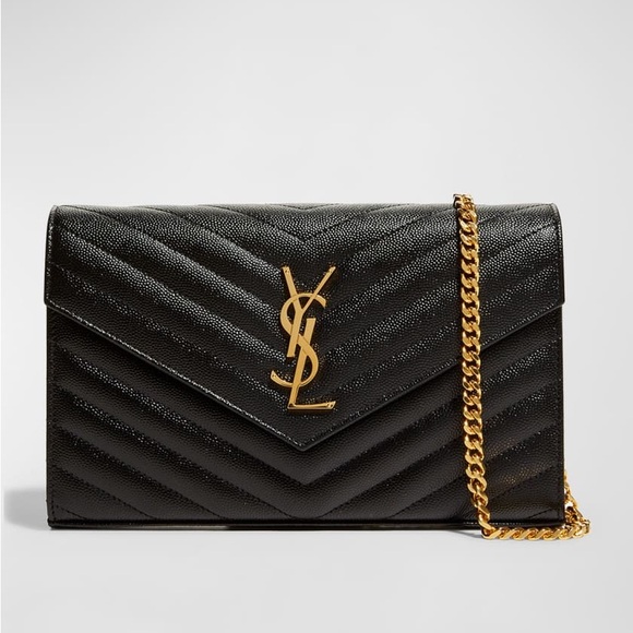 Saint Laurent YSL Classic Cassandre Envelope WOC Wallet On Chain Crossbody Purse - Picture 1 of 16